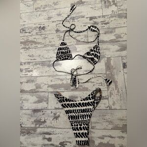 Black and White Patterned Bikini